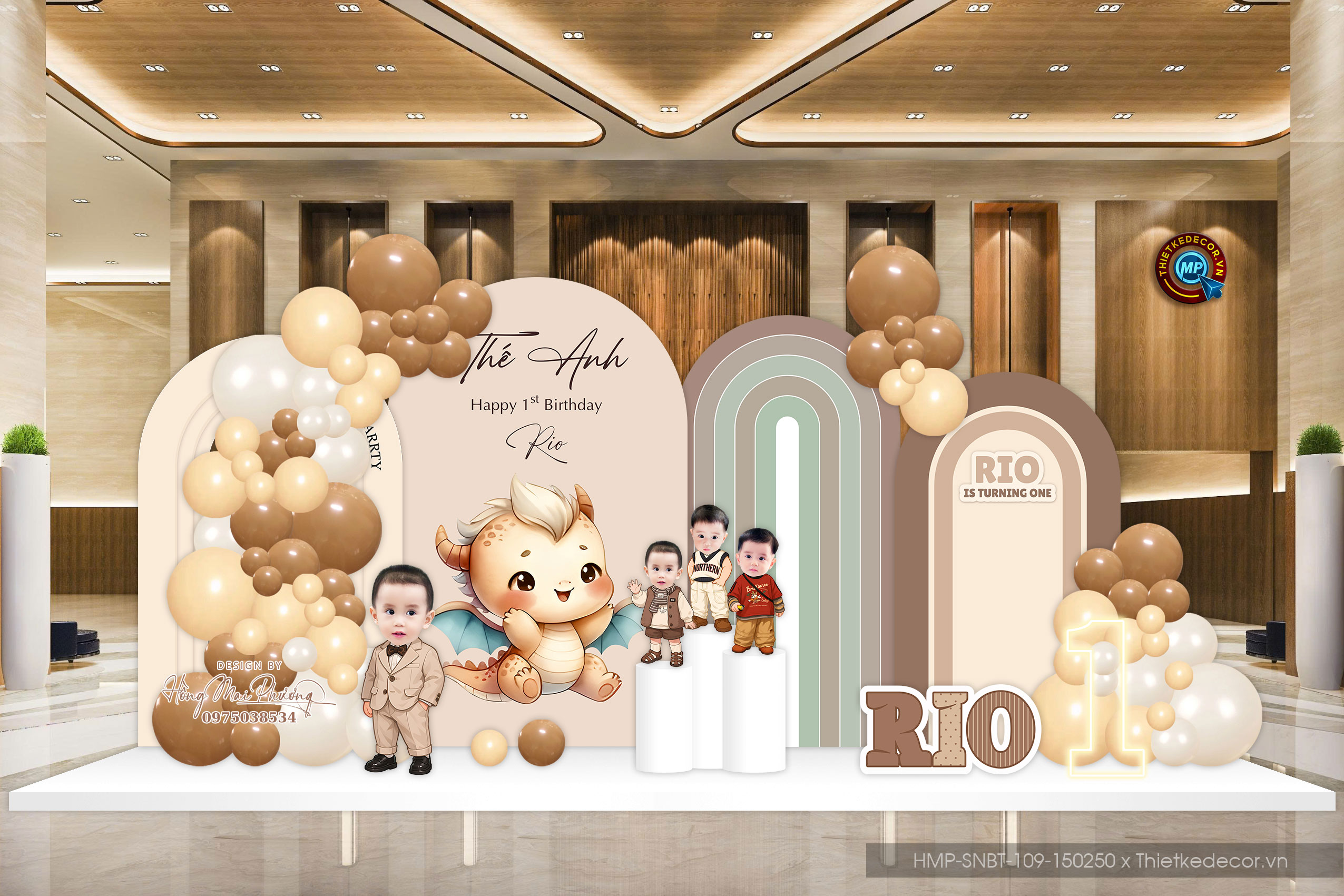 File thiết kế trang trí decor sinh nhật- thôi nôi bé trai đáng yêu cute